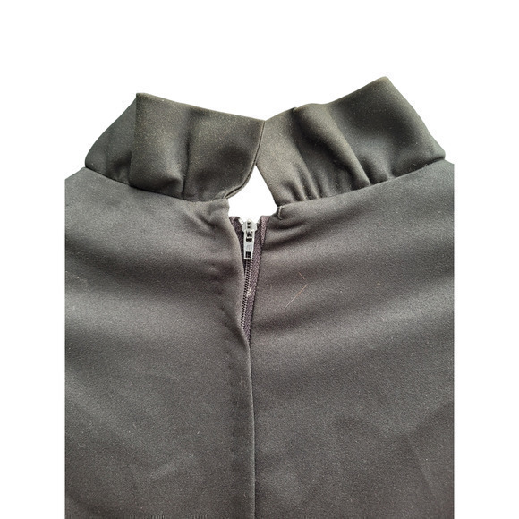 Vintage Ruffle Cuff V-neck and Hem Long Sleeve Goth‎ Line A-line Midi Prom Dress - Picture 11 of 12